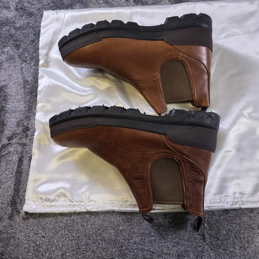 Polo Ralph Lauren Oslo Chelsea Boots Size 13 D Brown Leather Distressed